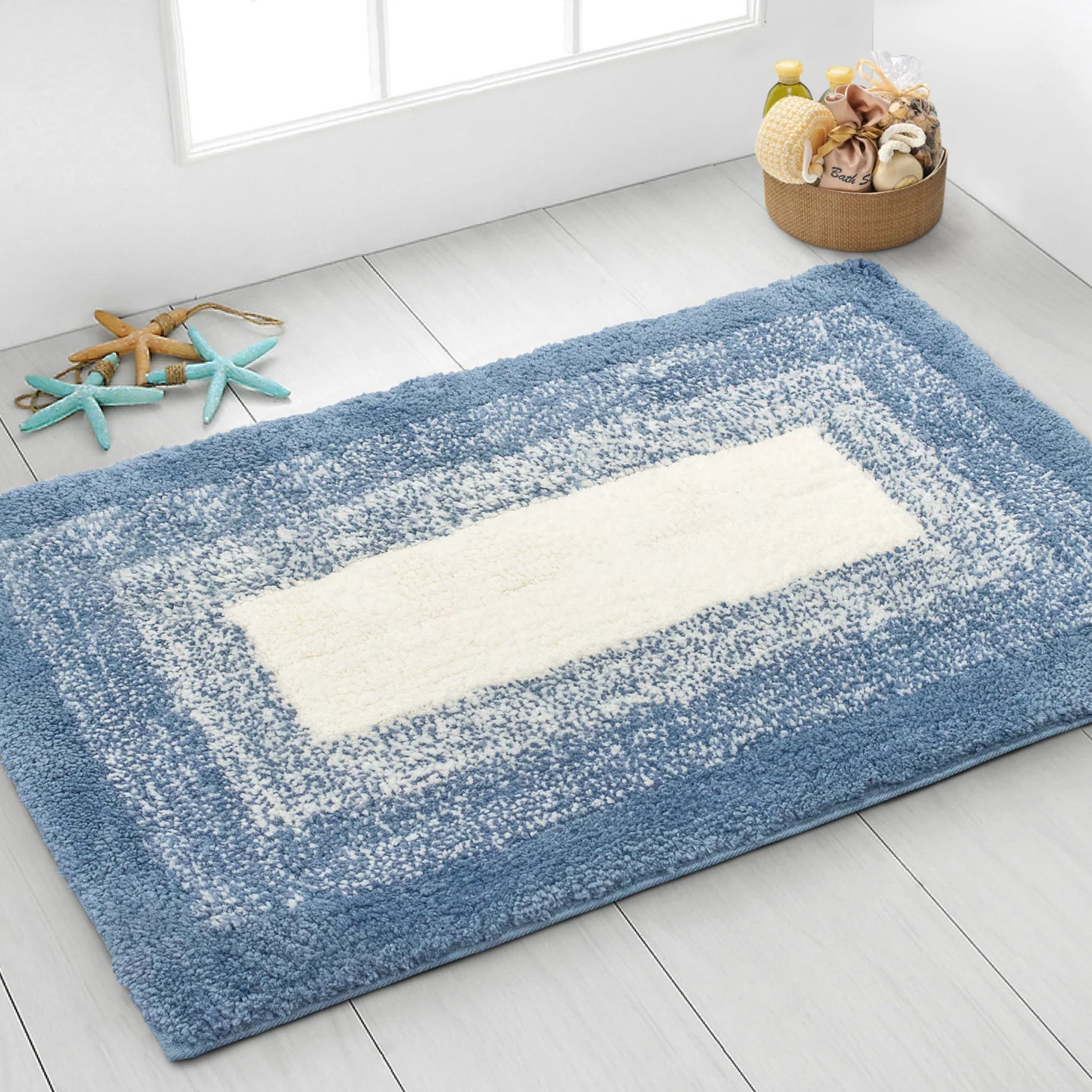 2PCS Bath & Pedestal Rug Set Soft Non-Slip Water Absorbent Mat Sets~5393-0