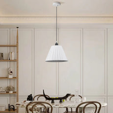 Contemporary Modern Pendant Light With Metal Fabric White Lampshade~5095-2