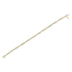 14K Yellow Gold 2.0 Cttw Round Brilliant-Cut & Baguette Cut Diamond Bezel and Tapered Link 7