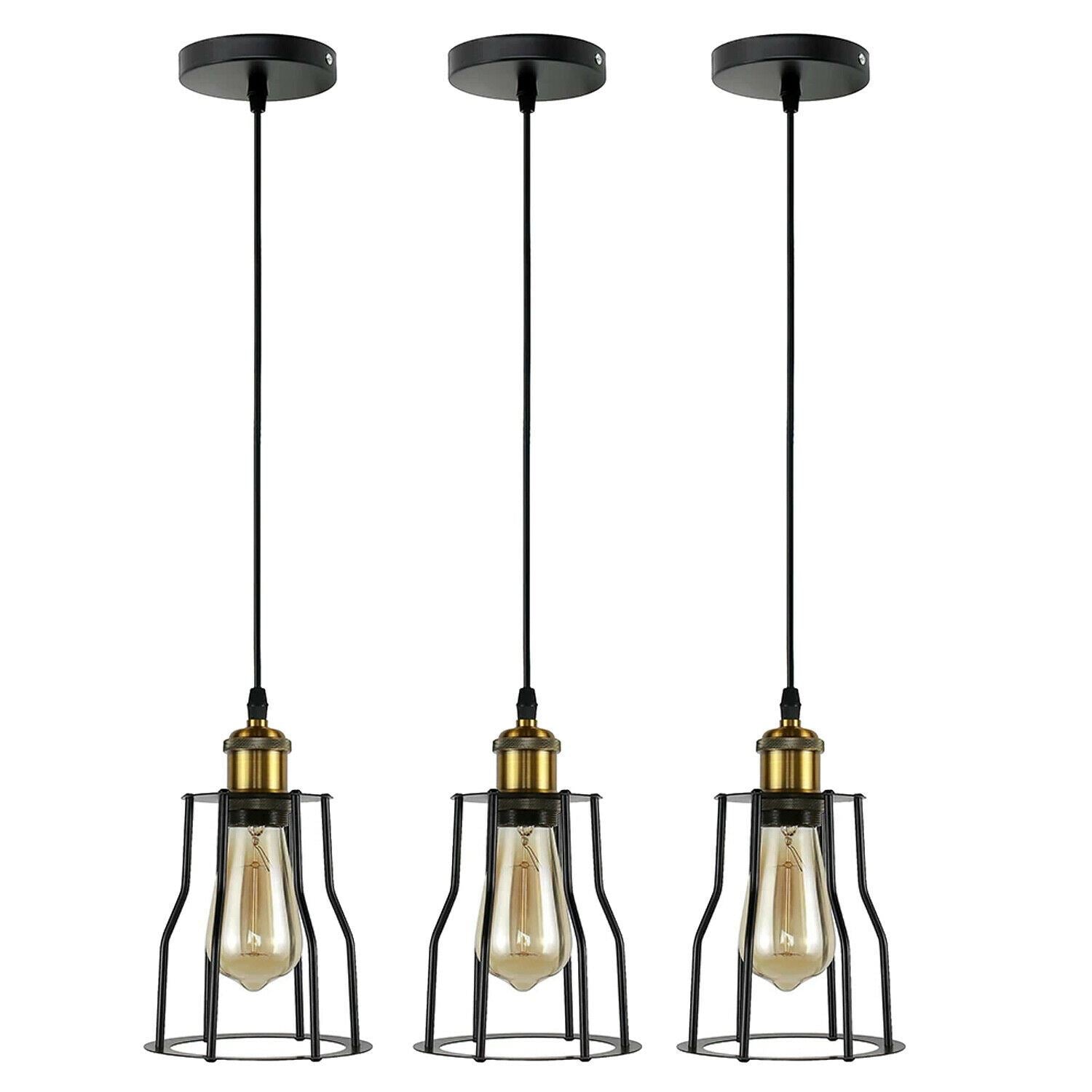 Vintage Industrial Modern Retro Loft Cage Ceiling Lamp Cage Pendant Lights~1417-7