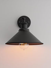 Wall Sconce Black Cone Shape Shade~1502-2