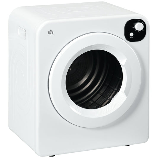 6kg Vented Tumble Dryer, Freestanding, Wall Mounted, Stackable, Portable Dryer with 7 Programmers, White-0