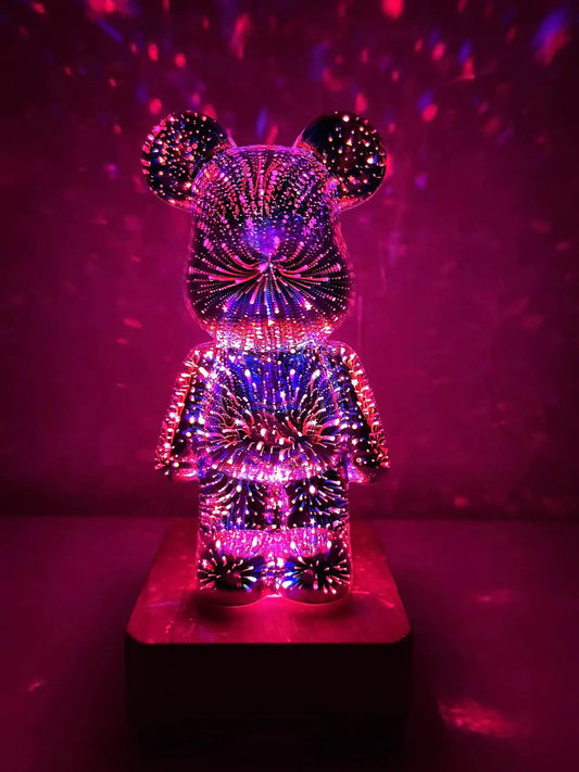 Glass Fireworks Bear LED Night Light - Puritific