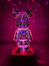 Glass Fireworks Bear LED Night Light - Puritific