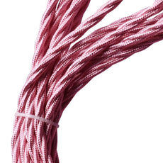 10m 2 Core Twisted Electric Cable Shiny Pink Color Fabric 0.75mm~4778-2