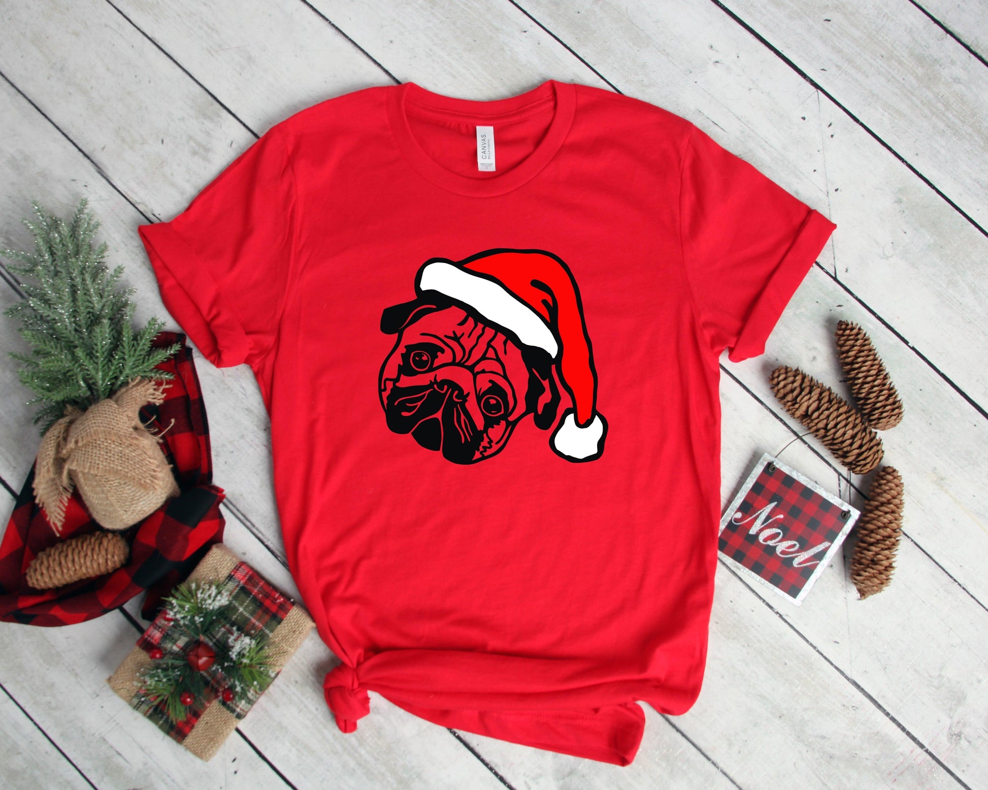 Christmas Santa Pug Shirt - Puritific