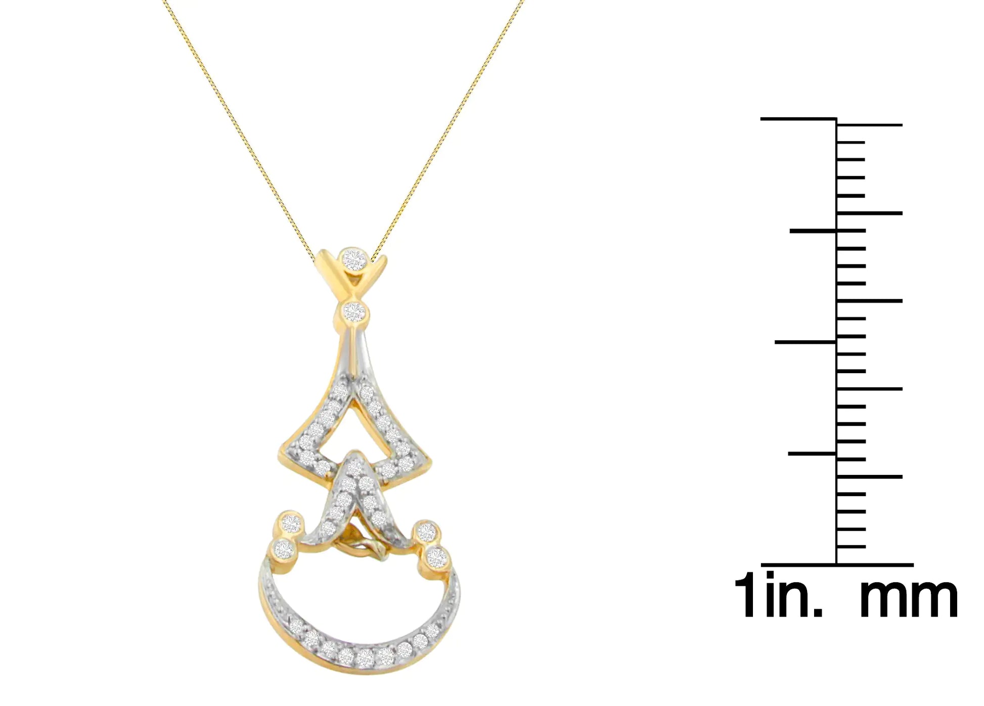 14K Yellow Gold 1/3 cttw Round Diamond Pendant Necklace (H-I, SI2-I1) - Puritific