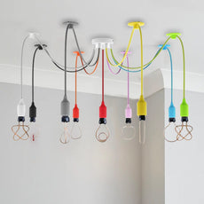 9 Head Spider shape Multiple Colour pendant Light Flex Swag Hook~4670-0