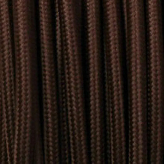 10m 3 core Round Vintage Braided Fabric Dark Brown Cable Flex 0.75mm~4562-0