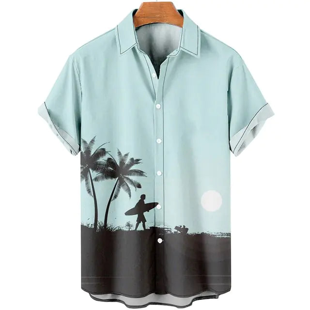 3D Coconut Tree Hawaiian Shirt For Men