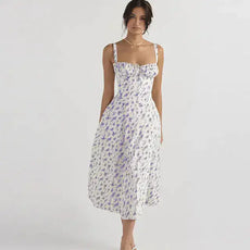 Summer Floral A-line Dress - Puritific