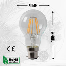 A60 B22 8W Dimmable Light Bulb Vintage Filament Classic LED~4074-1