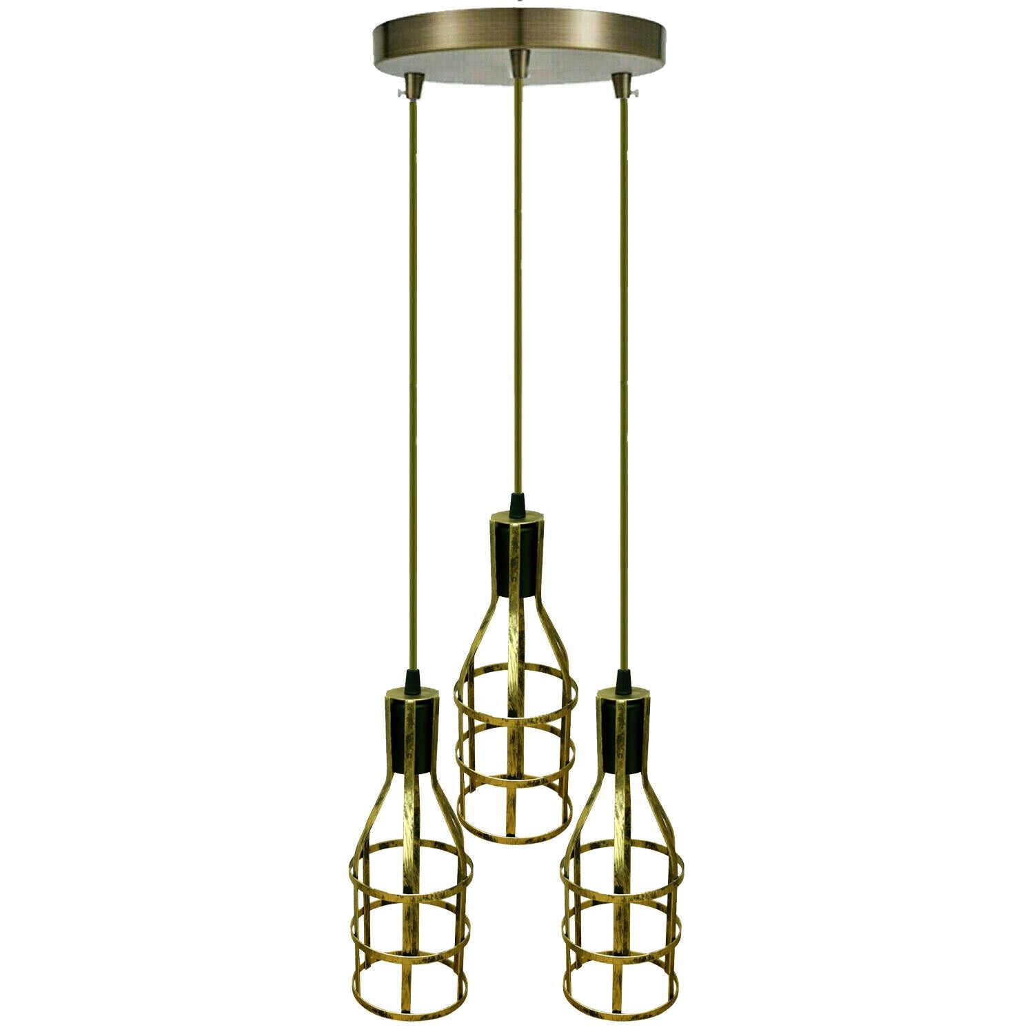 3-Heads Ceiling Pendant Cluster Light Fitting Lights E27 Socket Hanging Chandelier Light Industrial Ceiling Lamp~1290-7