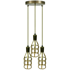 3-Heads Ceiling Pendant Cluster Light Fitting Lights E27 Socket Hanging Chandelier Light Industrial Ceiling Lamp~1290-7