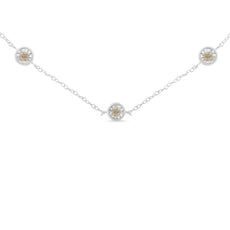 Sterling Silver Diamond Station Necklace (1/2 cttw, I-J Color, I1-I2 Clarity) - Puritific