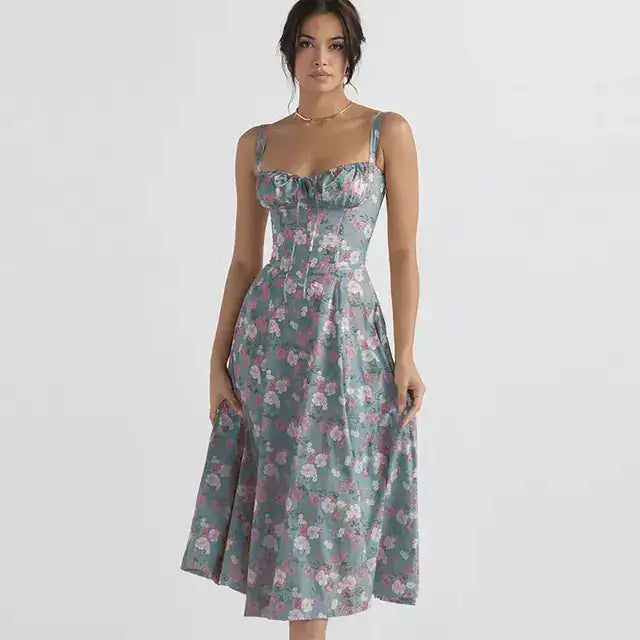 Summer Floral A-line Dress - Puritific