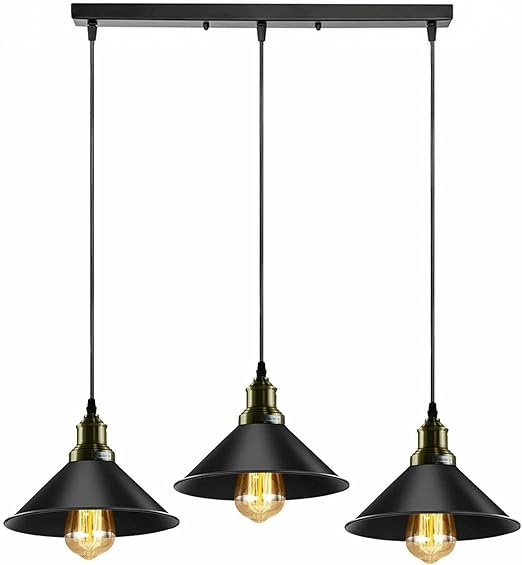 3 Light Black dustrial  Hanging Pendant Light ~5266-1