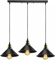 3 Light Black dustrial  Hanging Pendant Light ~5266-1