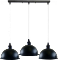 Black 3 light Pendant Light  over a kitchen & bar~5268-3