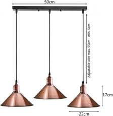 3 Head Vintage Industrial Hanging Metal Pendant Light Fixture~5299-3