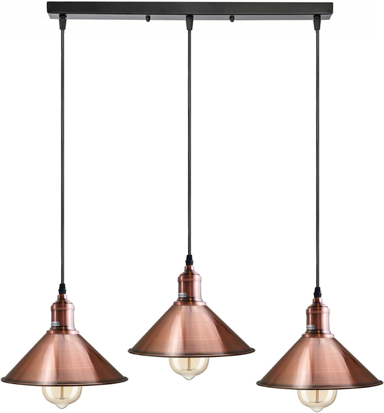 3 Head Vintage Industrial Hanging Metal Pendant Light Fixture~5299-4