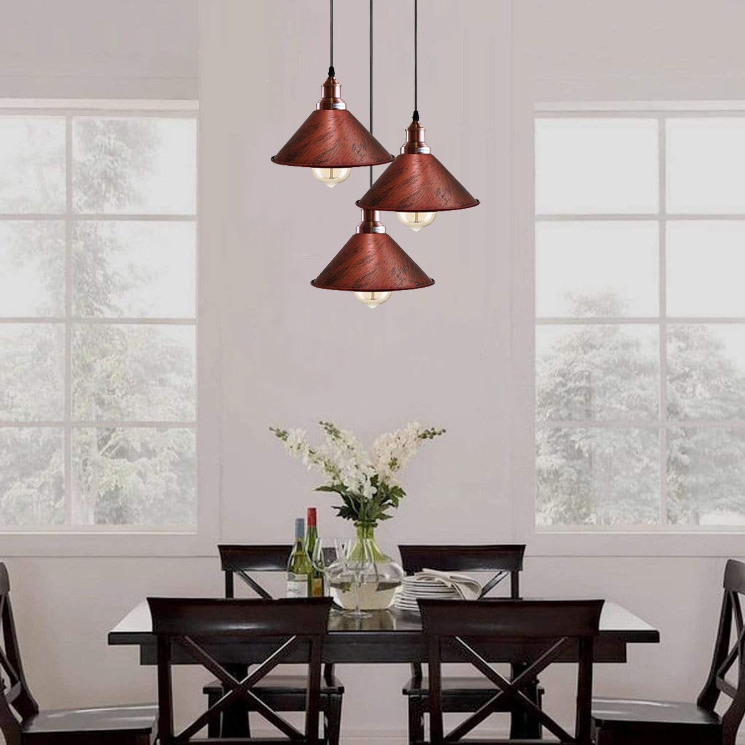 3 Pendant Light Fixture Brass Over the Kitchen Island~1302-3