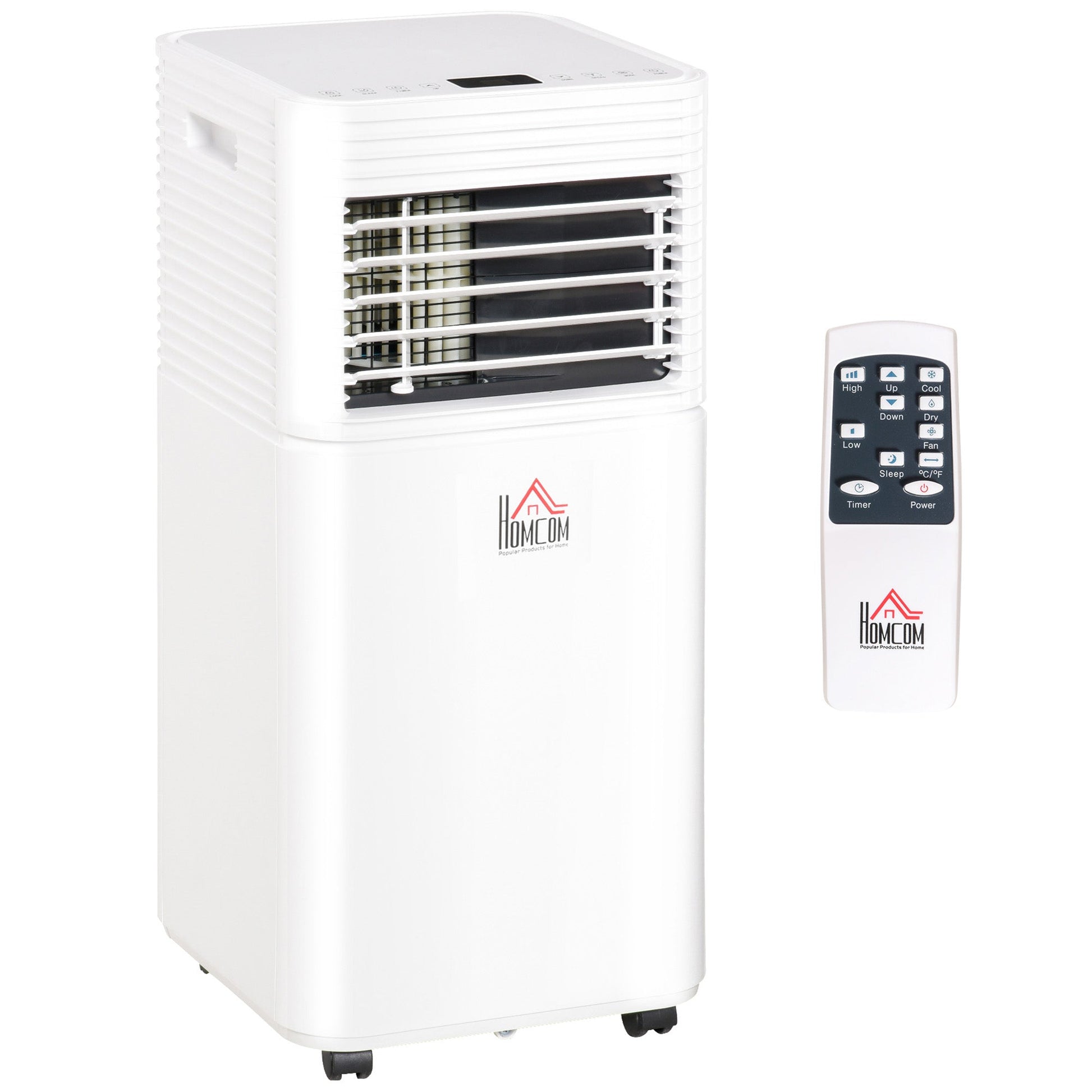 9000 BTU 4-In-1 Compact Portable Mobile Air Conditioner Unit Cooling Dehumidifying Ventilating w/ Fan Remote LED 24Hr Timer Auto Shut-Down-0