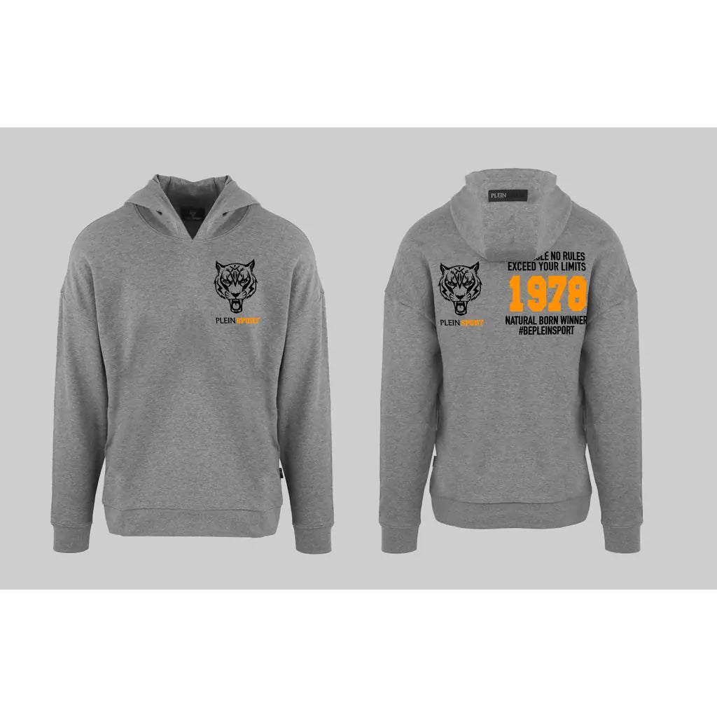 Men's Logo Gray Hoodie Sweatshirt - Puritific