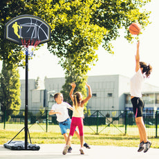 Fully Adjustable Free Standing Portable Basketball Stand Garage Net Hoop Backboard Outdoor Adult Senior Sports Fun Games w/ Wheels-1