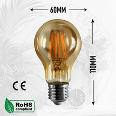 A60 E27 8W Dimmable LED Vintage Classic Light Bulb~ 4073-1