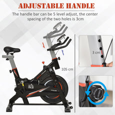 Steel Stationary Bike 5-Level Exercise Bike w/ LCD Monitor-3