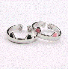 Black and White Cat Couple Rings - Puritific