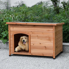 TAKUKA Outdoor Wooden Dog House for Small Medium Large Sized Dogs，Extra Waterproof Durable Dog Kennel with Wooden Floor for Garden Backyard Farm (40