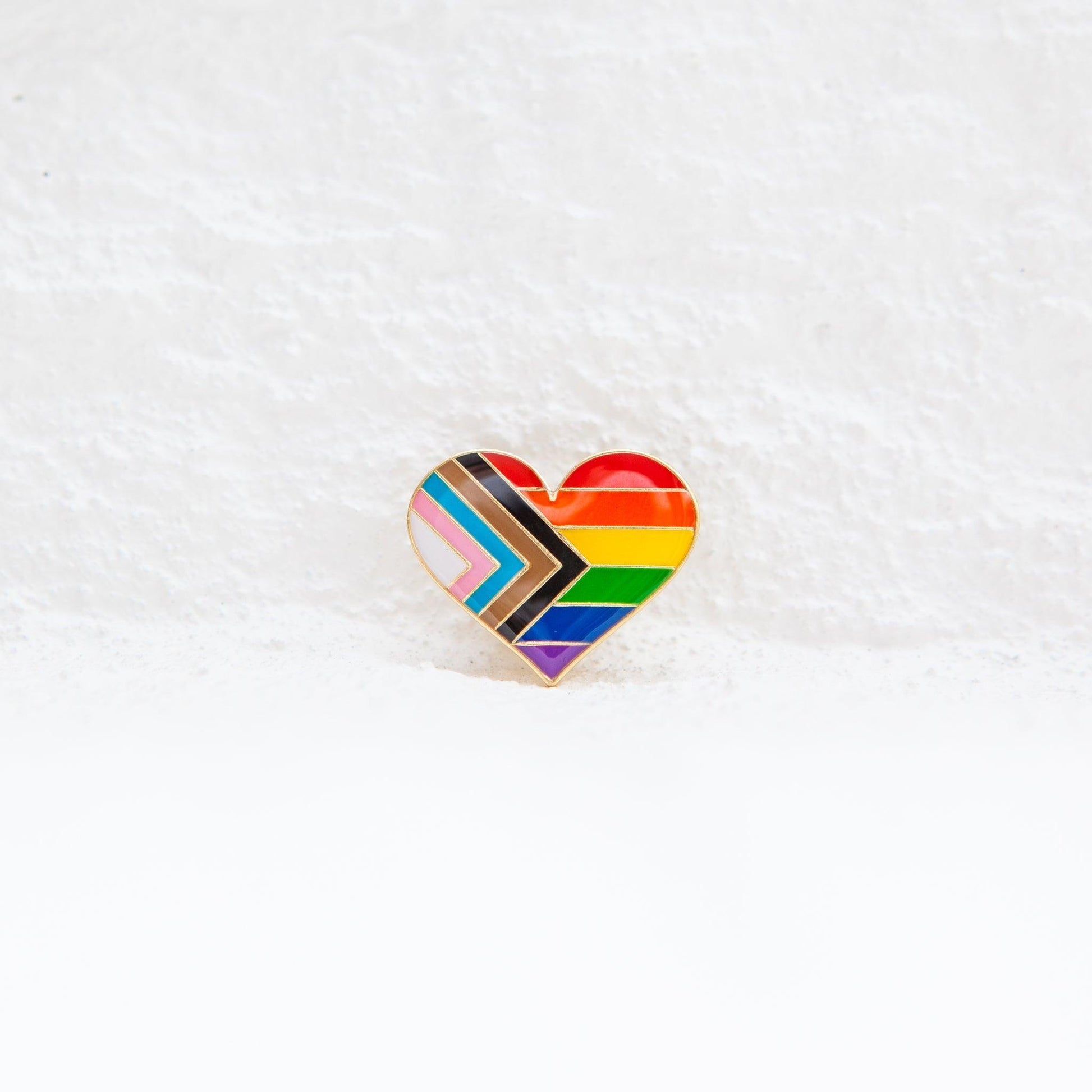 Progress Flag Love Heart Pin - Puritific