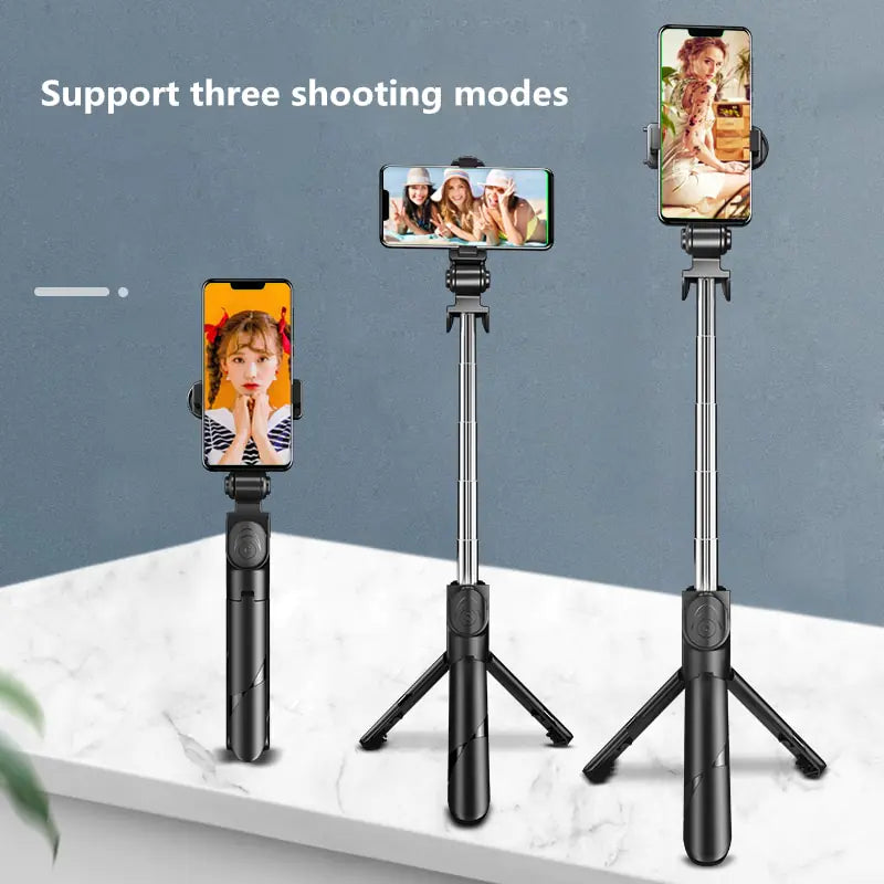 Wireless Selfie Stick Mini Tripod Extendable Monopod with fill light - Puritific