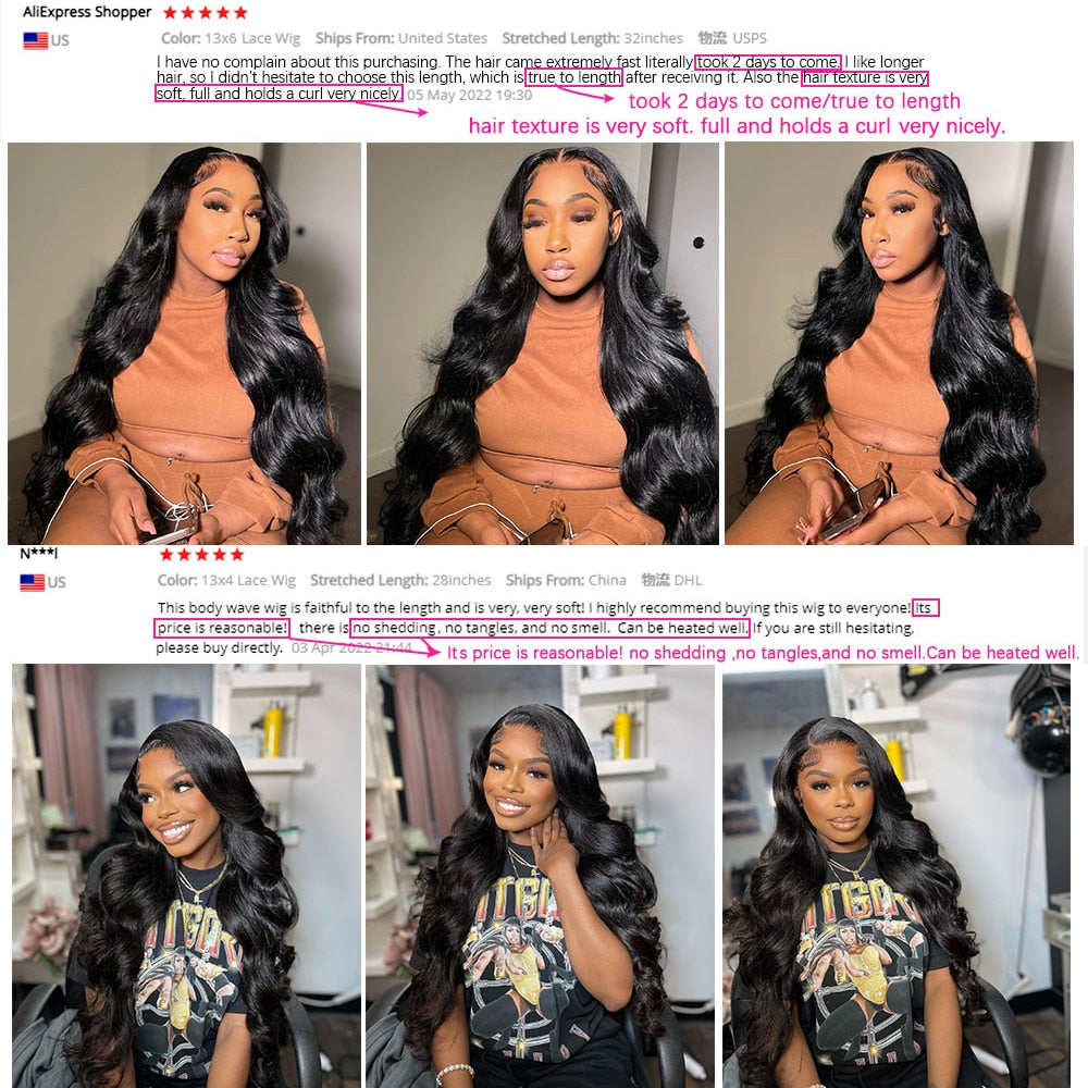 13x4 Lace Front Human Hair Wigs Brazilian Body Wave Lace Front Wig 13x6 HD Lace Frontal Wigs For Women Human Hair Closure Wig - Puritific