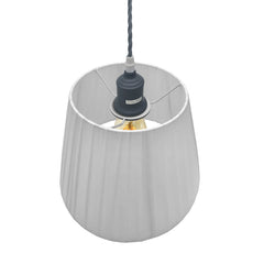 Contemporary Modern Pendant Light With Metal Fabric White Lampshade~5095-4