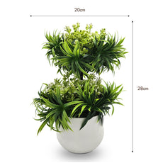 Artificial Small Potted Flower Plants Indoor Decor 2 Pack ~5381-4