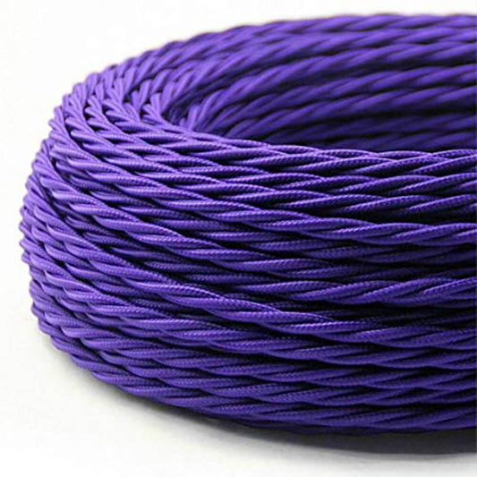 10m 2 Core Twisted Electric Cable Purple Color Fabric 0.75mm~4773-0