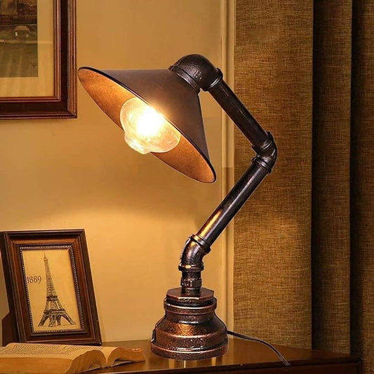 Vintage Retro Industrial Steel Pipe Desk Table Lamp ~5304-0