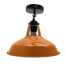 Colour Industrial Metal Ceiling Plate Light Holder & Retro Pendant Lamp Shade~1412-6