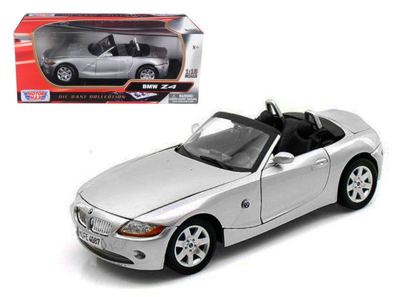 BMW Z4 Convertible Silver 1/18 Diecast Model Car by Motormax-0