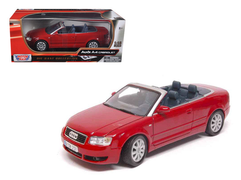 Audi A4 Red Convertible 1/18 Diecast Model Car by Motormax-0