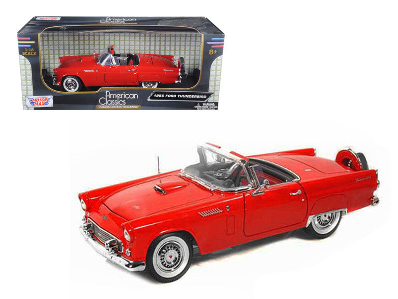 1956 Ford Thunderbird Red 1/18 Diecast Model Car by Motormax-0