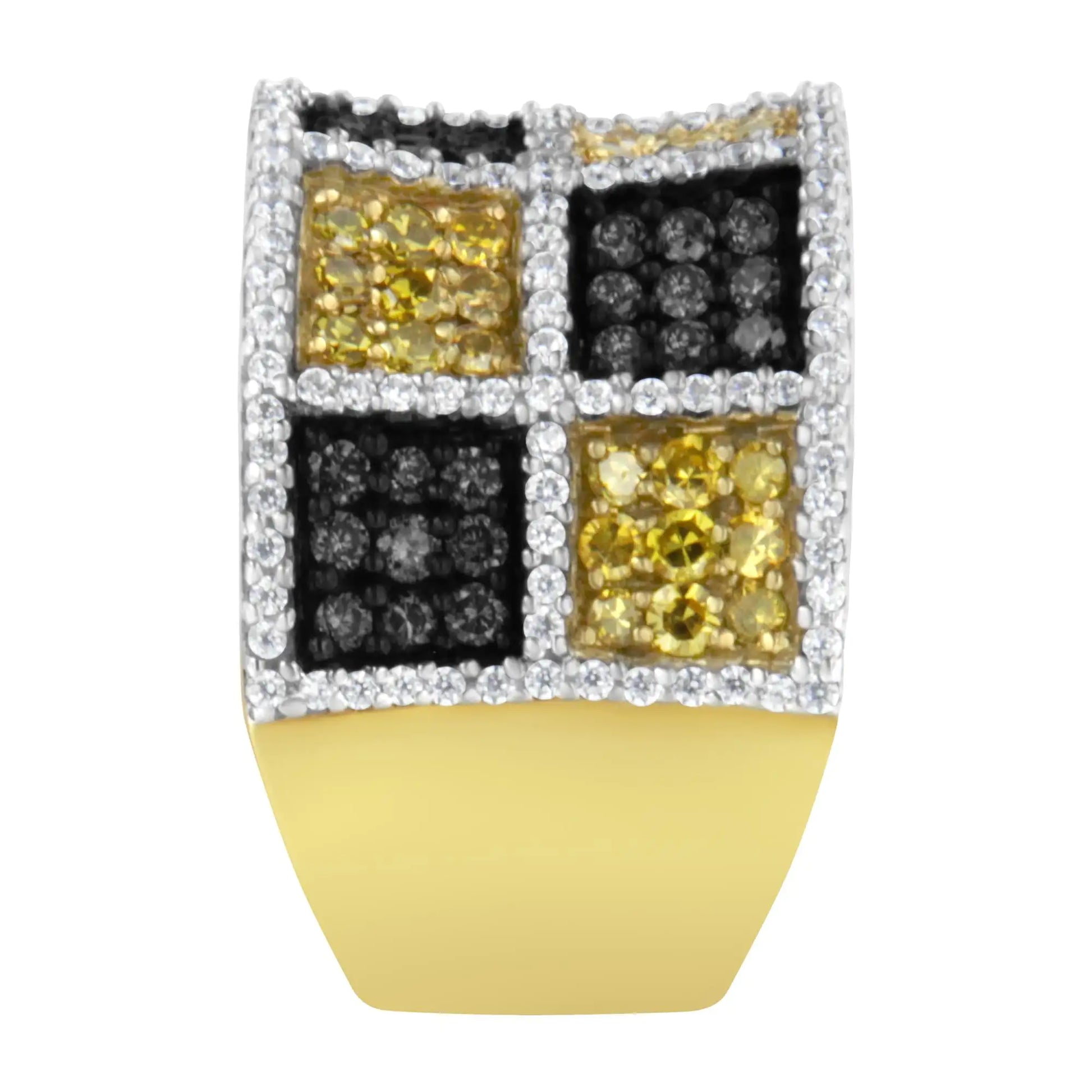 14KT Yellow Gold Champagne, Yellow and Round Diamond Band Ring (1 1/2 cttw, H-I Color, I1-I2 Clarity) - Puritific