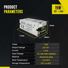 AC 100/240V to DC12V 12W -720W Regulated Switching Power Supply Led Transformer Driver~1406-6