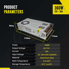 AC 100/240V to DC12V 12W -720W Regulated Switching Power Supply Led Transformer Driver~1406-18