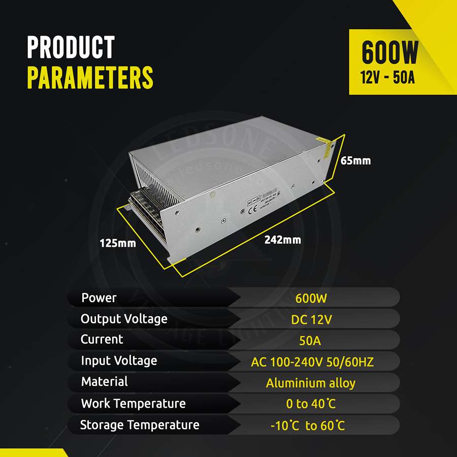 AC 100/240V to DC12V 12W -720W Regulated Switching Power Supply Led Transformer Driver~1406-21