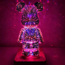 Glass Fireworks Bear LED Night Light - Puritific