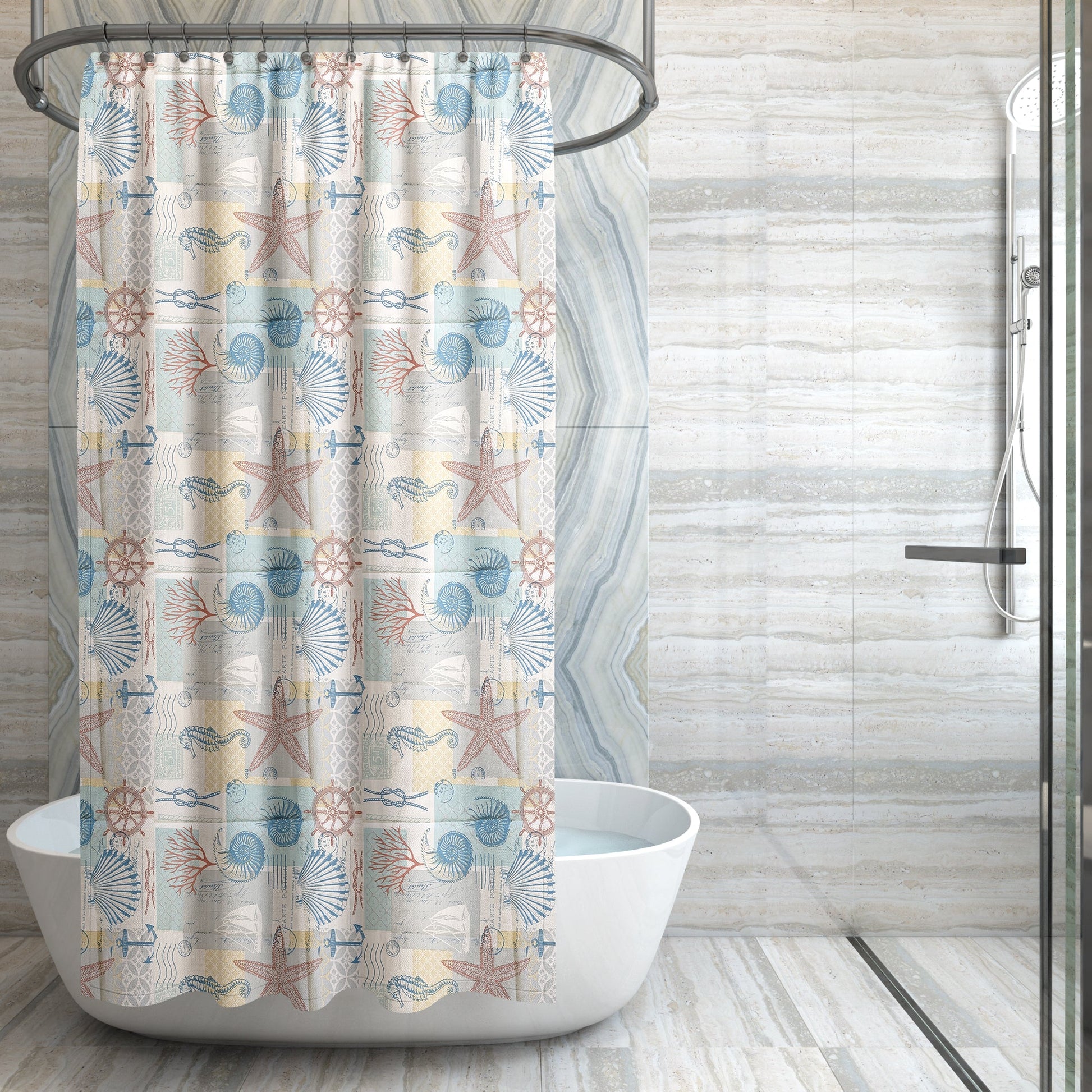 Seaside EVA Shower Curtain Waterproof for Bathtub Shower ~5288-3